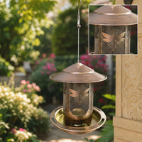 Metal Mesh Bird Feeder Hanging Bird Feeder Rainproof Rust-Resistant for Garden, Patio, Porch