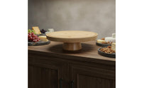 Wood Cake Display Elegant Appearance Wooden Cake Stand Shatterproof Multifunctional Serving Platter for Weddings, Parties
