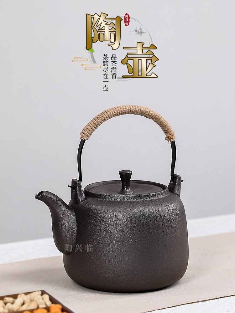 大容量带内虑陶壶户外围炉煮茶家用可明火烧水壶耐高温煮水壶茶具