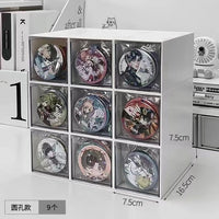 桌面吧唧收纳盒亚克力抽屉式谷子周边大容量整理盒分格多层吧唧盒