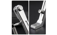 Aluminum Alloy Motorcycle Side Stand with Spring CNC-Machined Motorcycle Kickstand Spring Short Silver for Motorcyclists, Riders, Custom Builds