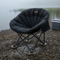 Comfortable Portable Moon Lounge Chair Sturdy Frame Moon Chair Heavy Duty Outdoor Furniture Side Pocket for Camping, Fishing, Picnic