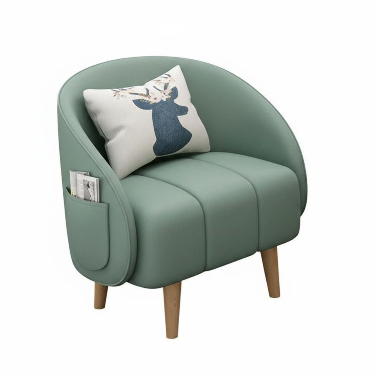 Minimalist Design Upholstered Tub Armchair Ergonomic Backrest Lounge Chair High-Density Cushion Loveseat Easy to Clean for Business Owners, Interior Designers, Reception Area, Balcony, Home Office, Living Room