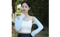Breathable Ice Silk Sun Sleeves Lightweight Stand Collar Arm Sleeves UPF50+ Arm Cover Shawl Cool Touch for Cycling