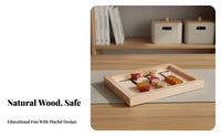 Early Learning Wooden Reasoning Slide Game Develops Logical Thinking Color and Shape Slide Game Solid Wood Construction Shape and Color Sorting Game Improves Hand-Eye Coordination for Preschoolers, Toddlers, Kids 3+, Preschool Classroom, Daycare, Travel