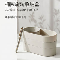 Creative Rotating Pen Holder Organizer for Desk, Multi-Layer Stationery Storage with Compartments, Nordic Style