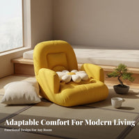 Multi-Position Adjustable Backrest Lounger Space-Saving Lazy Sofa Foldable Floor Chair Thickly Padded for Students, Teenagers, Bay alcove, Bedroom, Dorm Room, Home out ofice