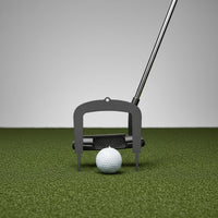 3 Pieces Open-frameFrame Metal Putting Gate Set Flat Putting Practice Gate Set Pointed Stakes Sports Gear Black