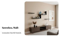 6 Pieces Drilldrillless Installation Modular Floating Shelf Set Modern Simple Design Wall Decor Multi-Functional Household Storage Long-Lasting for Renters, Students, Homeowners, Living Room, Bedroom, Hallway, Kitchen