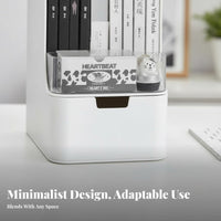 Bookend Rack with Drawer Spacious Storage Desk organizer with Bookends for Students