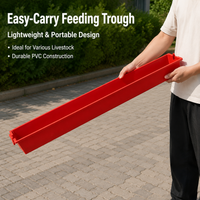 60cm Chicken Feeder Trough, Reinforced Poultry Feeder for Laying Hens, Easy Clean Outdoor Chicken Feeders and Drinkers