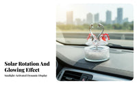 Automatic Rotation Solar Powered Rotating Swan Ornament Luxury Design Rotating Swan Figurine Easy Installation for Drivers, Office Desk