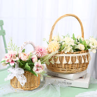 Handwoven Wicker Basket for Home Decor, Natural Rattan Storage Basket for Gardening, Wholesale