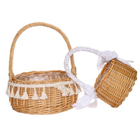 Handwoven Wicker Basket for Home Decor, Natural Rattan Storage Basket for Gardening, Wholesale