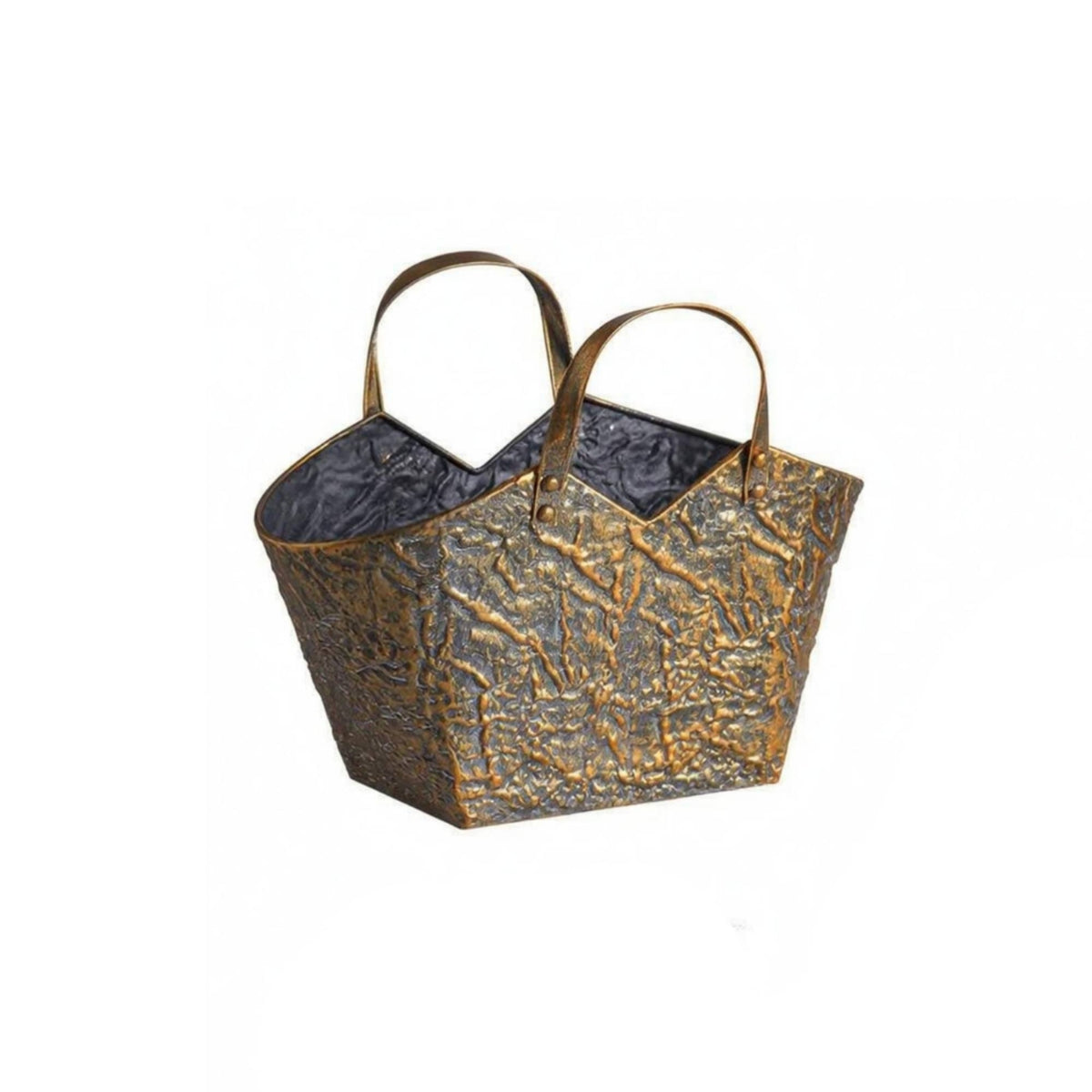 Bag Shaped Vase wide opening Top Arched Handles Tote Bag Vase