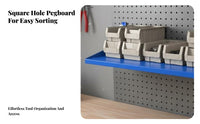 Heavy Duty Tool Shelf High Load Capacity Metal Pegboard Shelf Cold-Rolled Steel Heavy Duty Pegboard Accessory for DIY Enthusiasts, Workshop, Warehouse