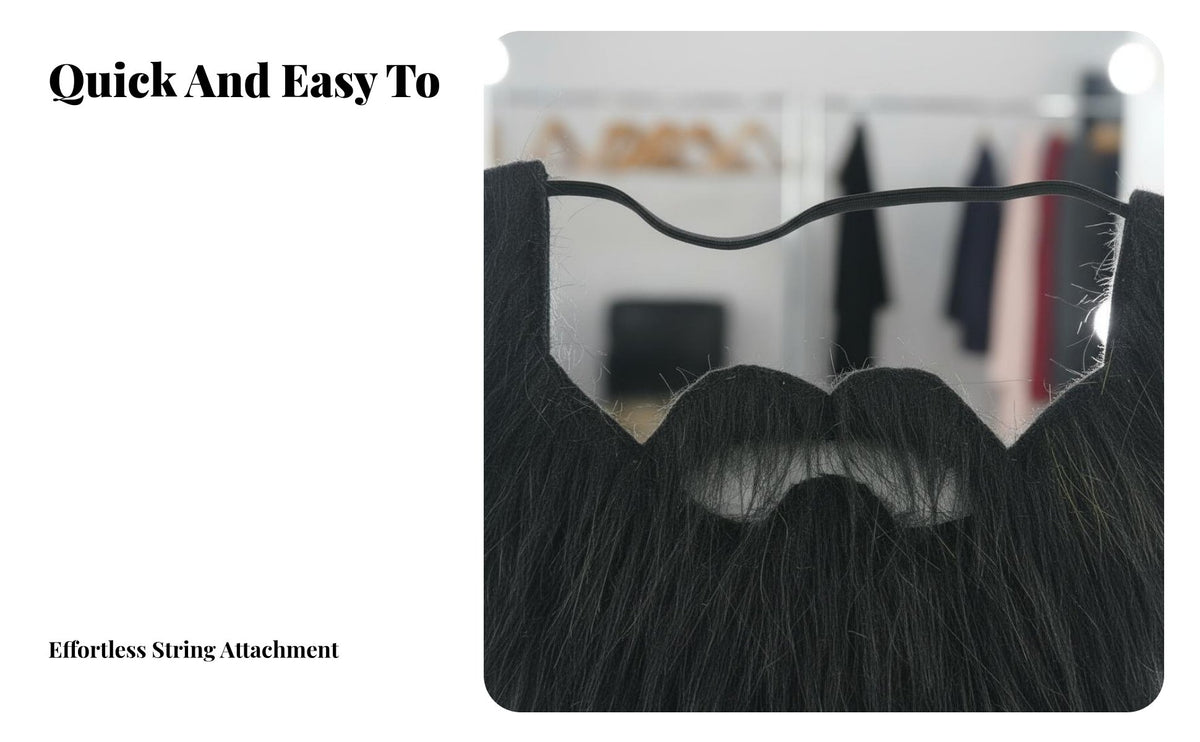 Fake Beard Realistic Look Costume Mustache and Beard Elastic Strap Costume Mustache for Actors, Cosplayers, Stage Play, Performance, Halloween