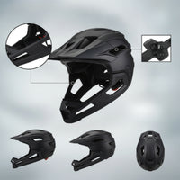 Bike Helmet with Detachable Chin Guard CE Certified Helmet with Detachable Chin Bar Impact-Resistant Removable