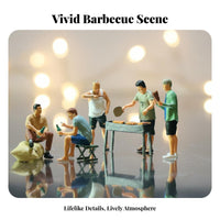 Miniature BBQ Scene Figurine High Intricacy 1:64 Scale Human Miniature model:64 Scale People Figure Realistic Features Tiny