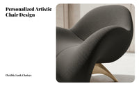 Italian design CrescentShaped Armchair Designer Piece Deep Seat Armchair distinctive Shape Accent Chair Artistic for Interior Designers, Apartment Dwellers, Hotel Lobby, Living Room, Reception Area, Bedroom