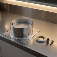 Stainless Steel Range Hood Air Outlet Base Thickened Metal Duct Outlet Base Backdraft Flap Hood Mounting Plate High-Temperature Resistant