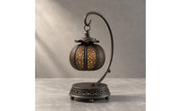 Decorative Lantern with Pumpkin Ornament Black Metal Craft Lantern Light Vintage Decor Elegant for Bookshelf