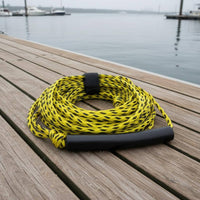 1-3 Passenger Towable Tube Rope 6000 Tensile Strength 60ft Buoyant Boat Tow Rope 16 Strand Construction Boating Line for Family, Tubing, Wakeboarding