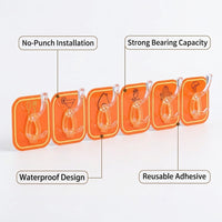 Bedroom & Dorm Room Organizer Hooks for Students, Punch Strong Multi-Hook Rack, Modern Minimalist Multi-Row Storage, Over the Door Bathroom & Kitchen