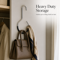 Multi-functional Scarf Tie Belt Hanger with Goose-Neck Hooks for Closet Organization