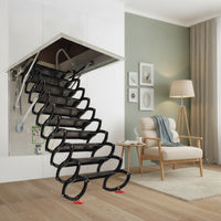 Retractable Attic Ladder Space-Saving Telescopic Attic Ladder Manual Folding Loft Steps for Homeowners, Overhead Opening