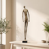 Human Figure Sculpture Textured Abstract Human Statue Tall for Office, Bookshelf