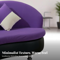 Nordic Design Curved rear Settee Upholstered Curved Banquette Minimalist aesthetic Sofa Soft Textured Fabric for Apartment Dwellers, Interior Designers, Reception Area, Boutique, Bedroom, Entryway