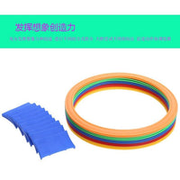 Kids Hopscotch Ring Set with Beanbags and Storage Bag for Sensory Training and Outdoor Play
