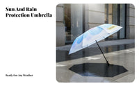 SunGuard UPF 50+ Double Layer Sun Umbrella All-Weather Use Black Vinyl Coated Umbrella Water-Resistant for Women, Outdoor, Commuting, Beach