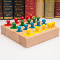 Montessori Wooden Cylinder Socket Blocks for Early Education Sensory Training