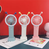 Portable Mini USB Desk Fan with Phone Holder and LED Light for Office and Students