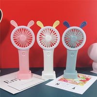 Portable Mini USB Desk Fan with Phone Holder and LED Light for Office and Students