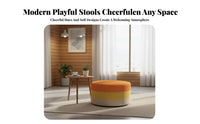 Round Upholstered Pouf Colorful Choices Ottoman Soft Padded Seat Footstool for Customers, Homeowners, Kindergarten, Playroom, Waiting Room