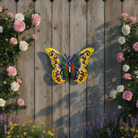 Metal Butterfly Wall Decor for Home, Garden, and Outdoor Fence Decoration