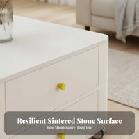 Movable with casters Wheeled Twotier Square Table Modern Minimalist Design 2-Tier Square Table Creamy off-white Finish Household Furniture Space-Saving for Apartment Dwellers, Homeowners, Students, Living Room, Lounge Area, Bedroom, Entryway
