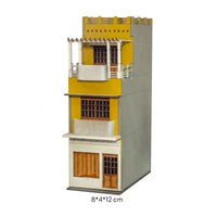 Weathered HO Scale Building Vintage Architectural Model Kit 1:87 HO Scale Model House Paintable for Diorama Builders, Hobbyists, Street Scenes, Dioramas