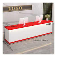 Modern Front Desk Reception Counter Cashier Desk Sturdy Construction Spacious Storage Simple Design Suitable for Company Business Owners Boutique Retail Store Lobby