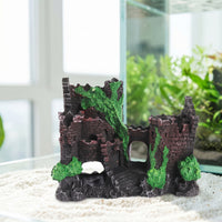 Hollow Castle Ruins Decoration Textured Aquarium Decor with Cave Realistic Castle Ruins Antique for Aquariums