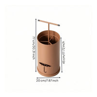 Cylindrical Umbrella Stand with Hanging Bar Modern Umbrella Storage Rack Slim Holder Elegant for Hallway, Foyer, Doorway