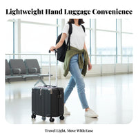 Lightweight 18-Inch Carry-on Case Combination Lock Hardshell Carry-on Airline Approved Rolling Luggage Organized Interior for Students, Travelers, Vacationers, Short Trips, Weekend Getaways