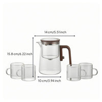 Infuser Teapot Set Transparent Teapot with Lid Tableware with Teacups