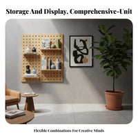 Space-Saving Pegboard Shelving Single DIY Design Wall Organizer Adjustable Shelves Display Shelf Versatile for Homeowners, Business Owners, Entryway, Kids' Room, Home Fromice, Retail Outlet