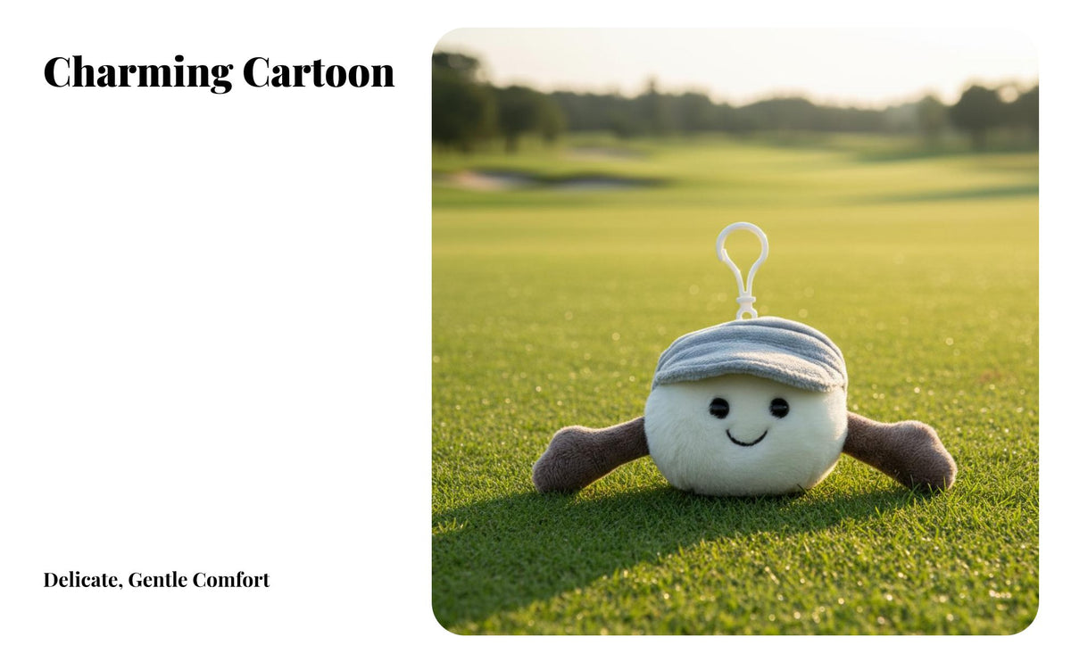 Tennis Ball Stuffed Toy Soft Material Golf Ball Stuffed Toy Cute Design Grinning Face Sports Keychain for Teens, Women, Claw Machine
