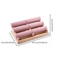 Jewelry Display Stand with Padded Surface Long-Lasting Tabletop Jewelry Holder Wooden Display Rack Simple Organizer Portable