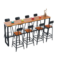Industrial Style Solid Wood Bar Table for Cafes and Restaurants, Tall Dining Table Set